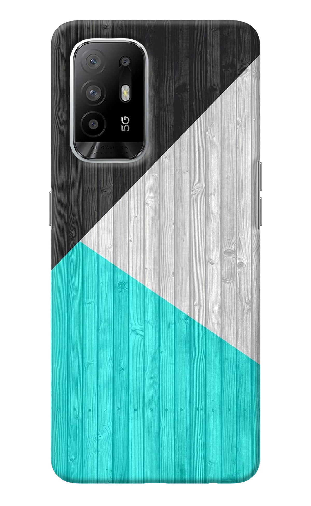 Wooden Abstract Oppo F19 Pro+ Back Cover