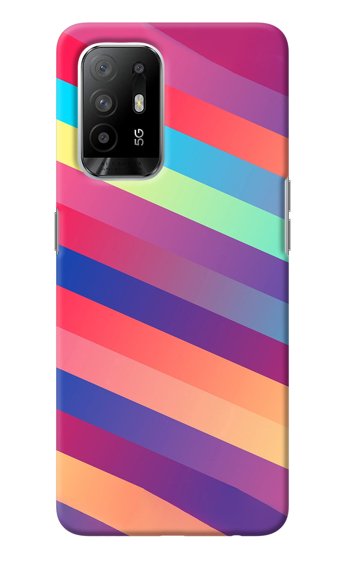 Stripes color Oppo F19 Pro+ Back Cover