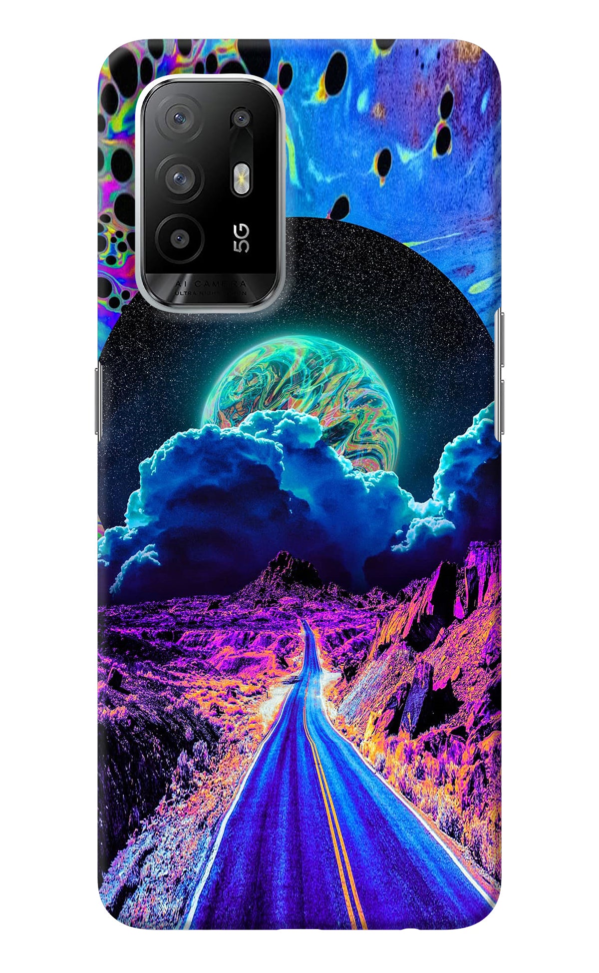 Psychedelic Painting Oppo F19 Pro+ Back Cover