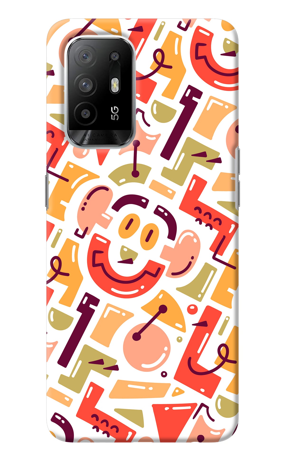 Doodle Pattern Oppo F19 Pro+ Back Cover