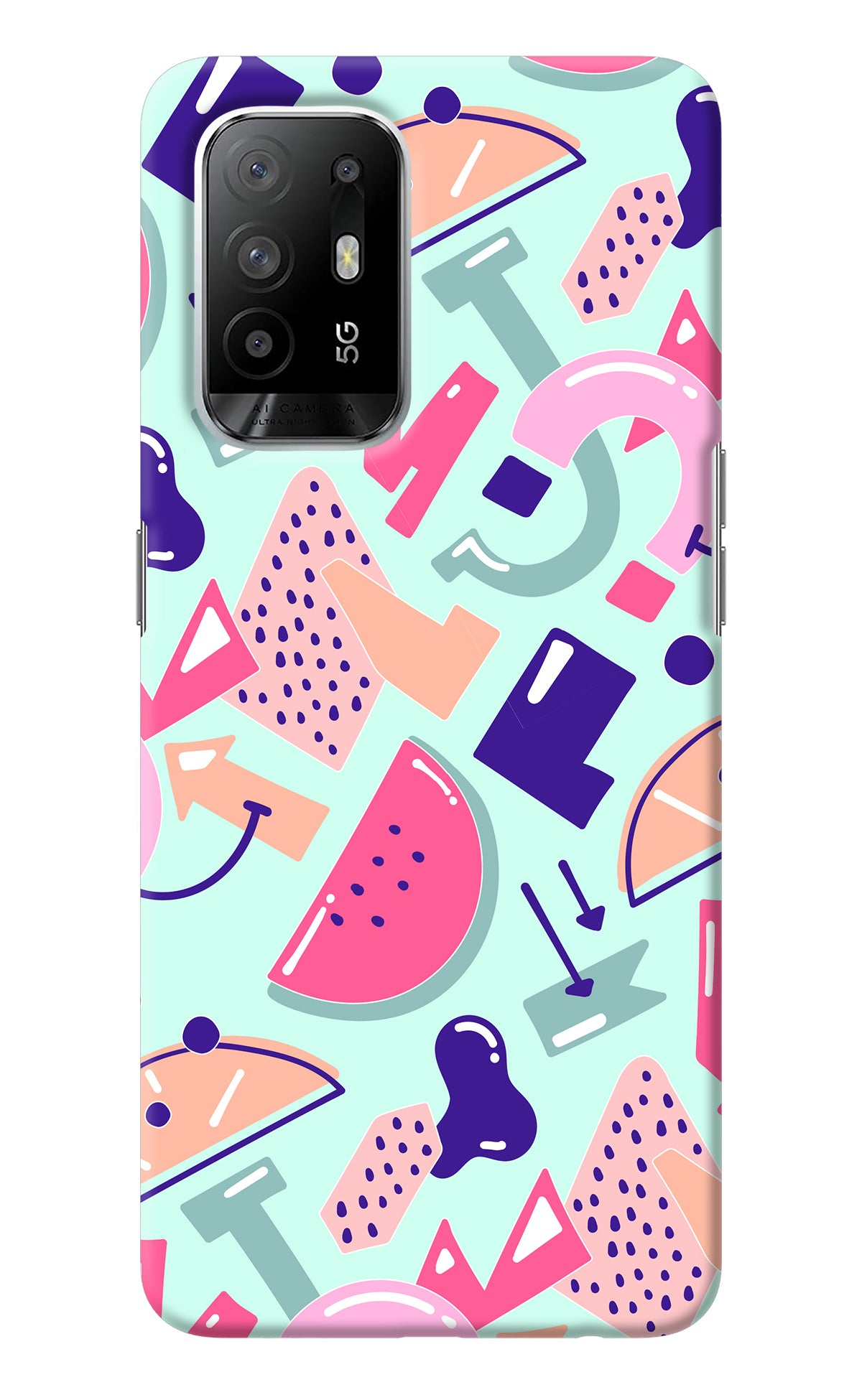 Doodle Pattern Oppo F19 Pro+ Back Cover