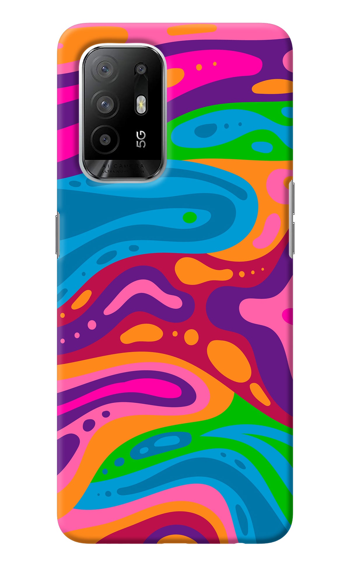 Trippy Pattern Oppo F19 Pro+ Back Cover