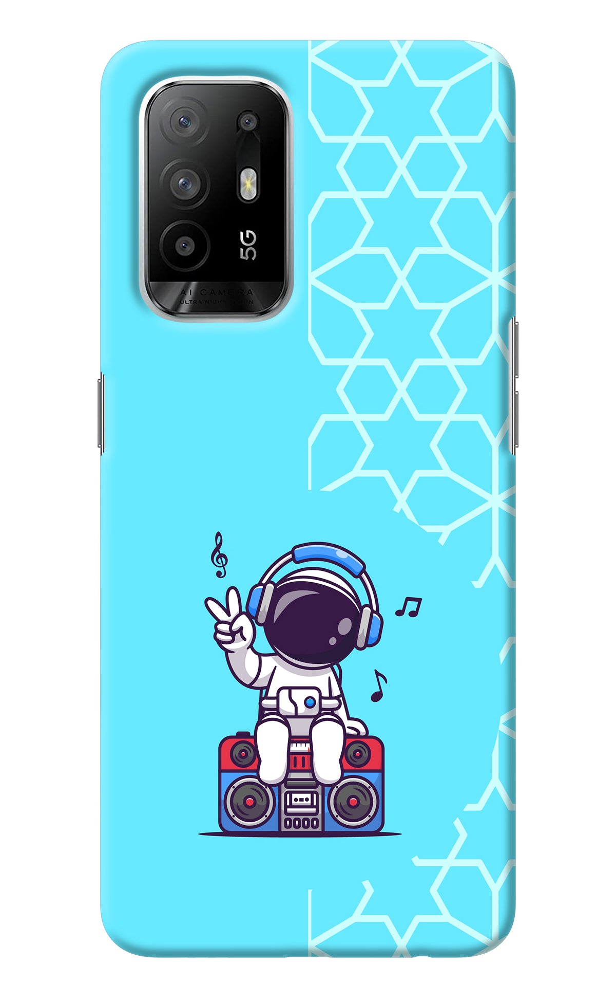 Cute Astronaut Chilling Oppo F19 Pro+ Back Cover