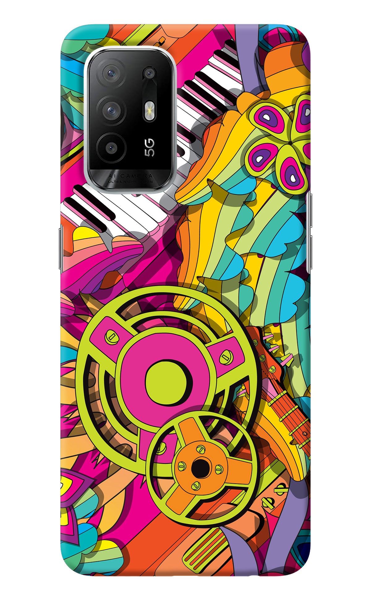Music Doodle Oppo F19 Pro+ Back Cover