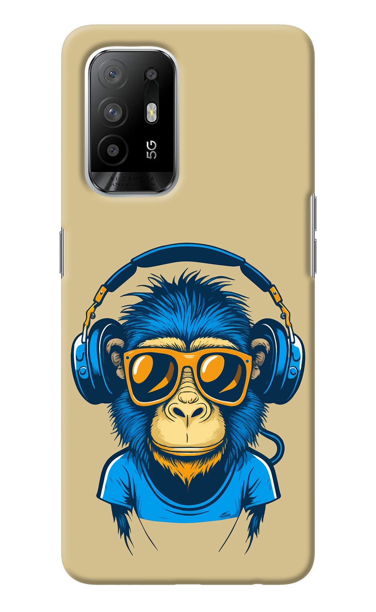 Monkey Headphone Oppo F19 Pro+ Back Cover