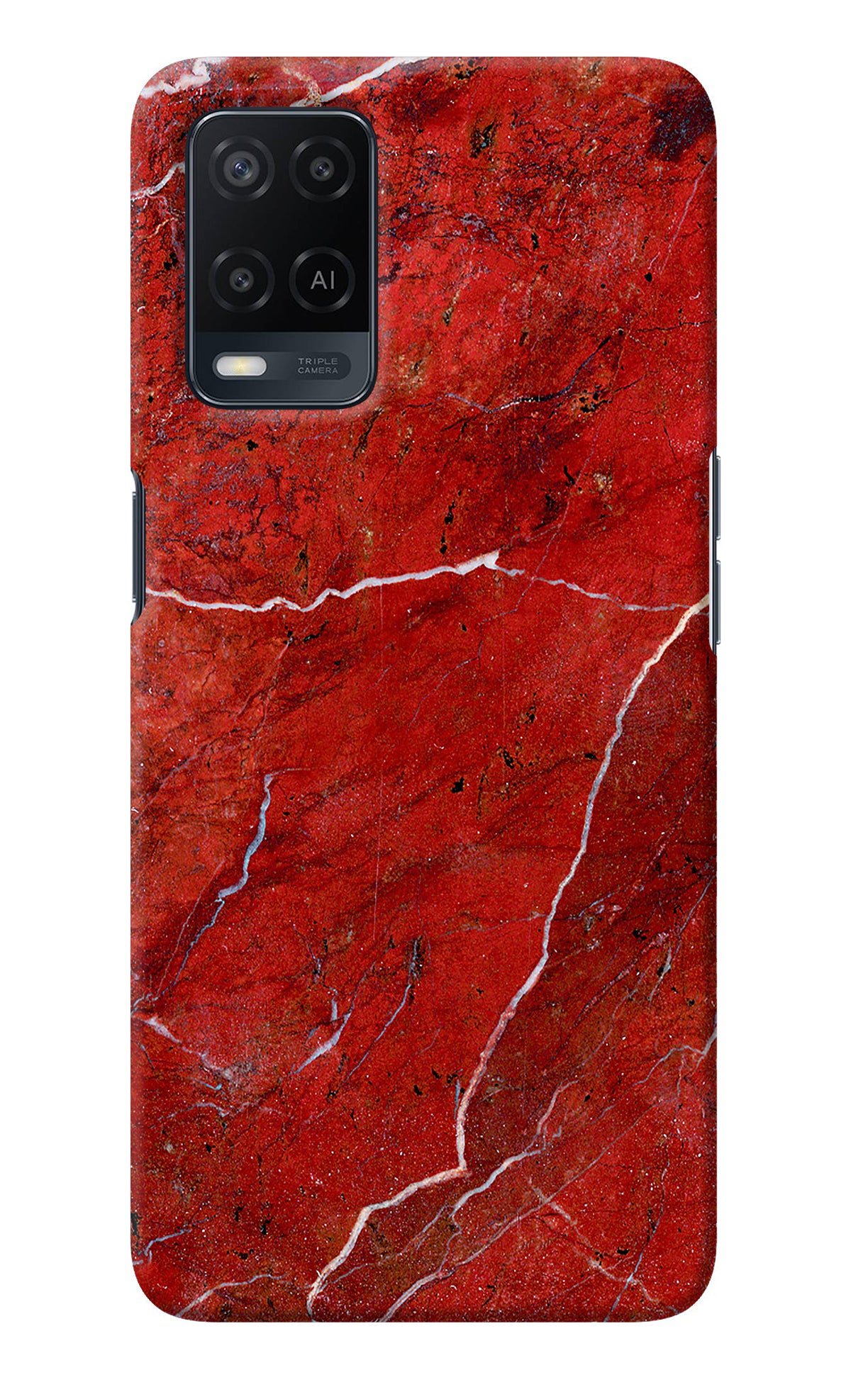 Red Marble Design Oppo A54 Back Cover