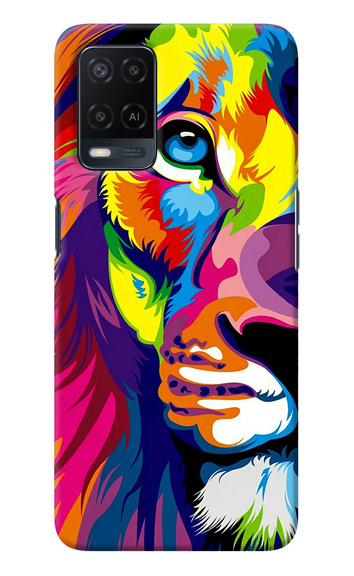 Lion Half Face Oppo A54 Back Cover