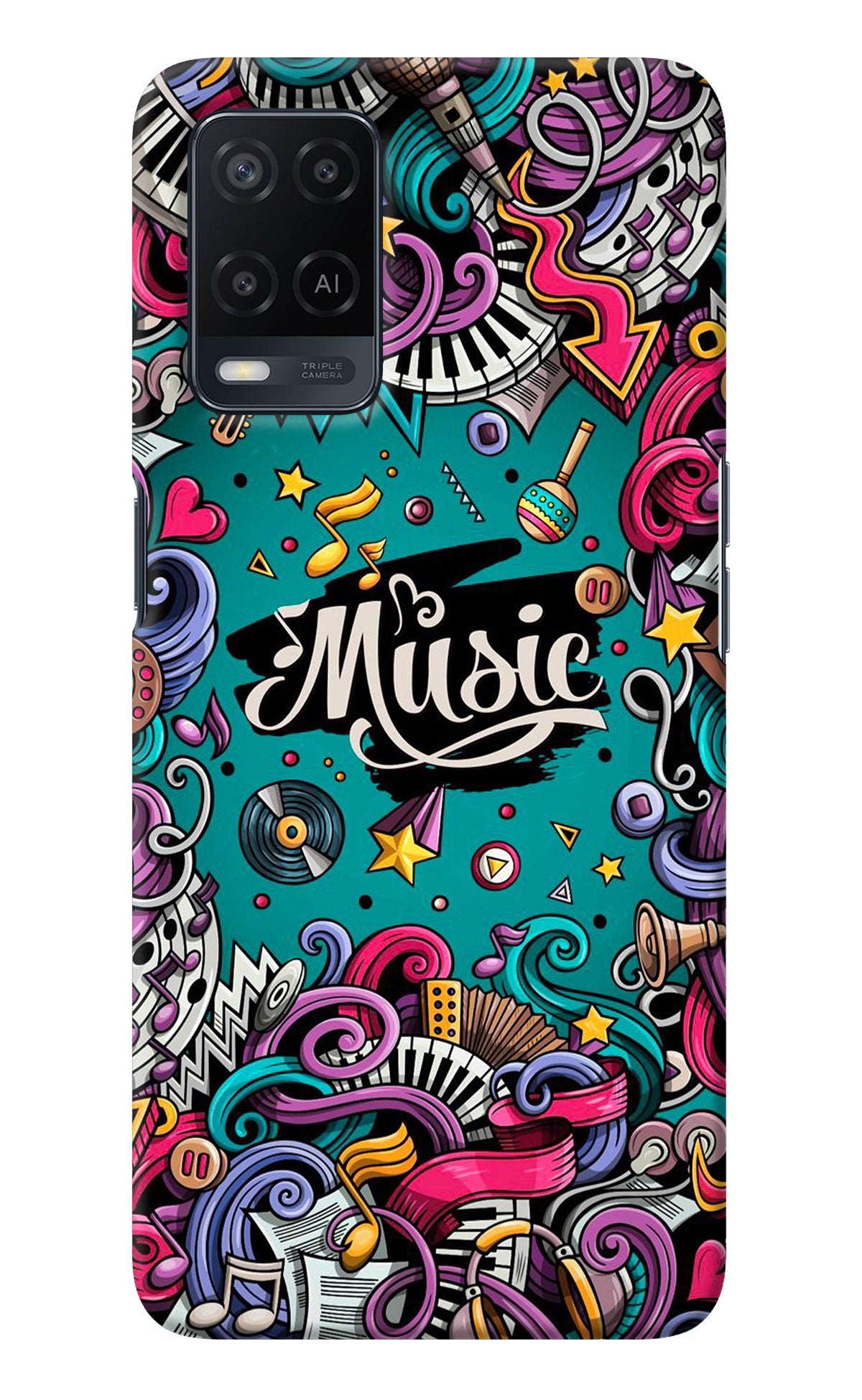 Music Graffiti Oppo A54 Back Cover