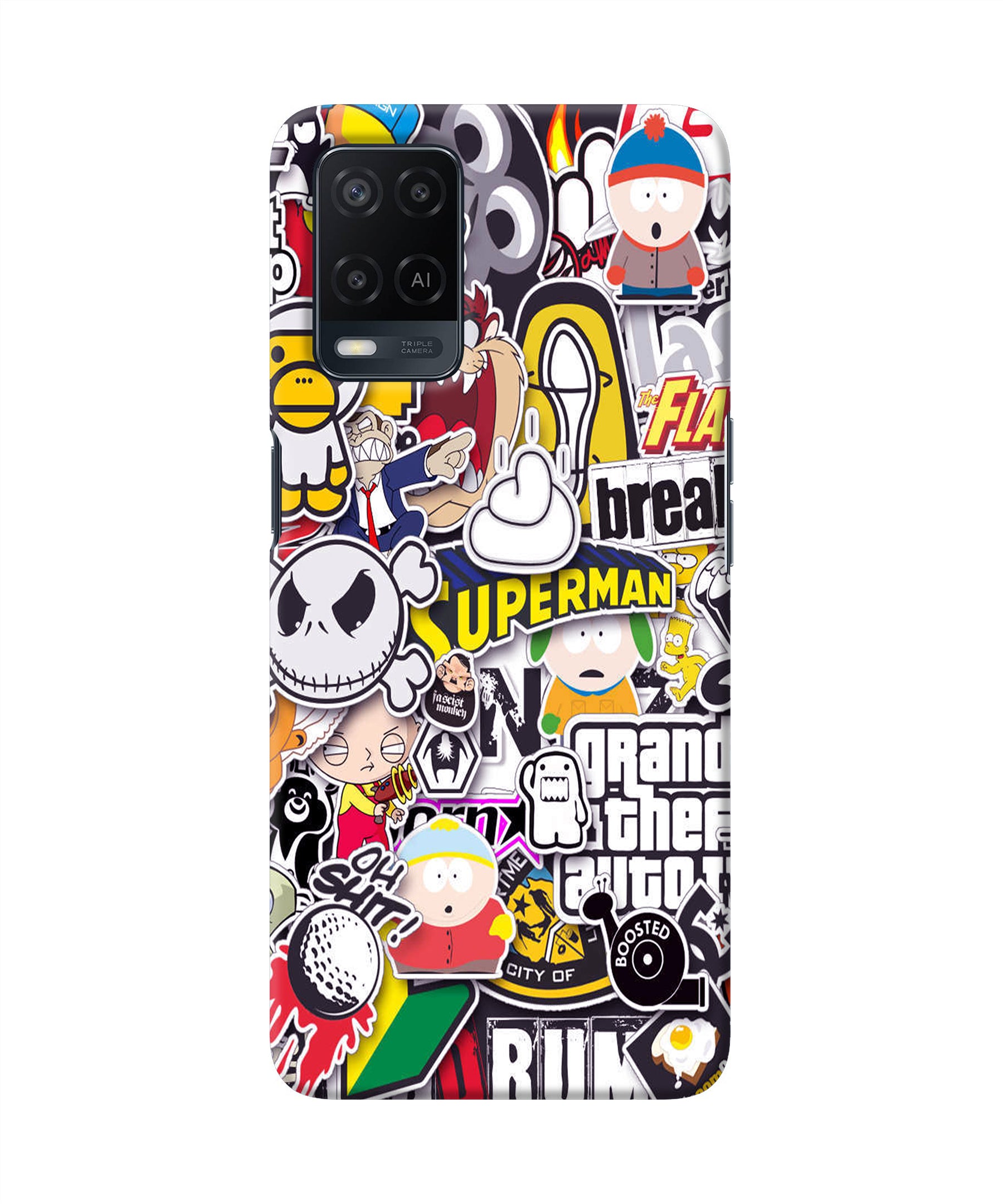 Sticker Bomb Oppo A54 Back Cover