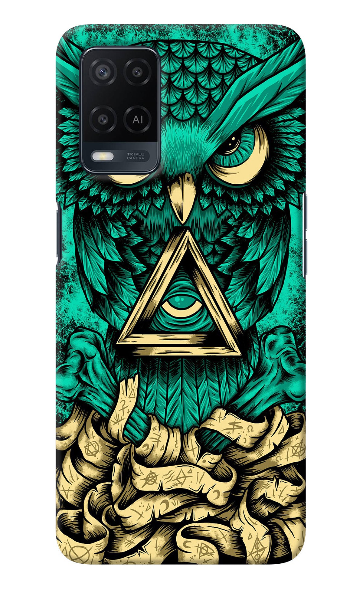 Green Owl Oppo A54 Back Cover