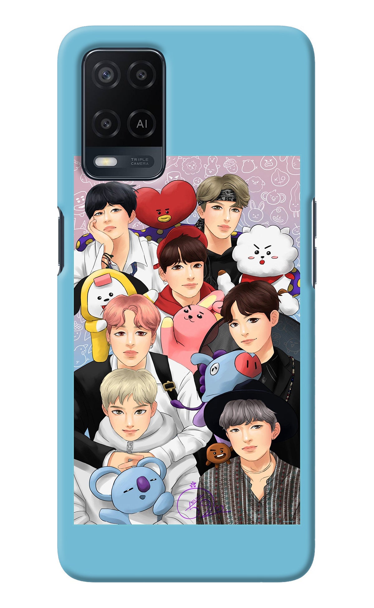 BTS with animals Oppo A54 Back Cover