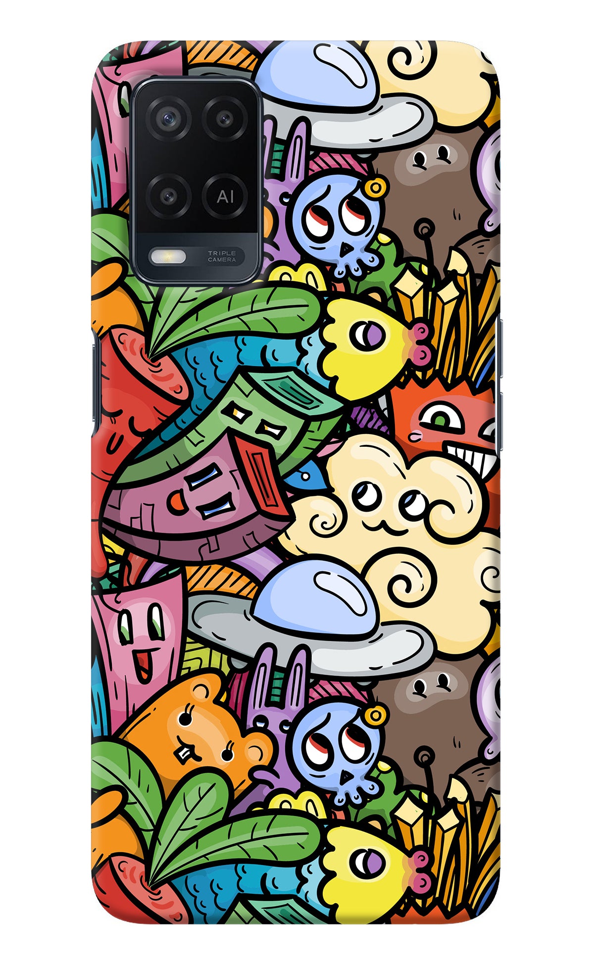 Veggie Doodle Oppo A54 Back Cover