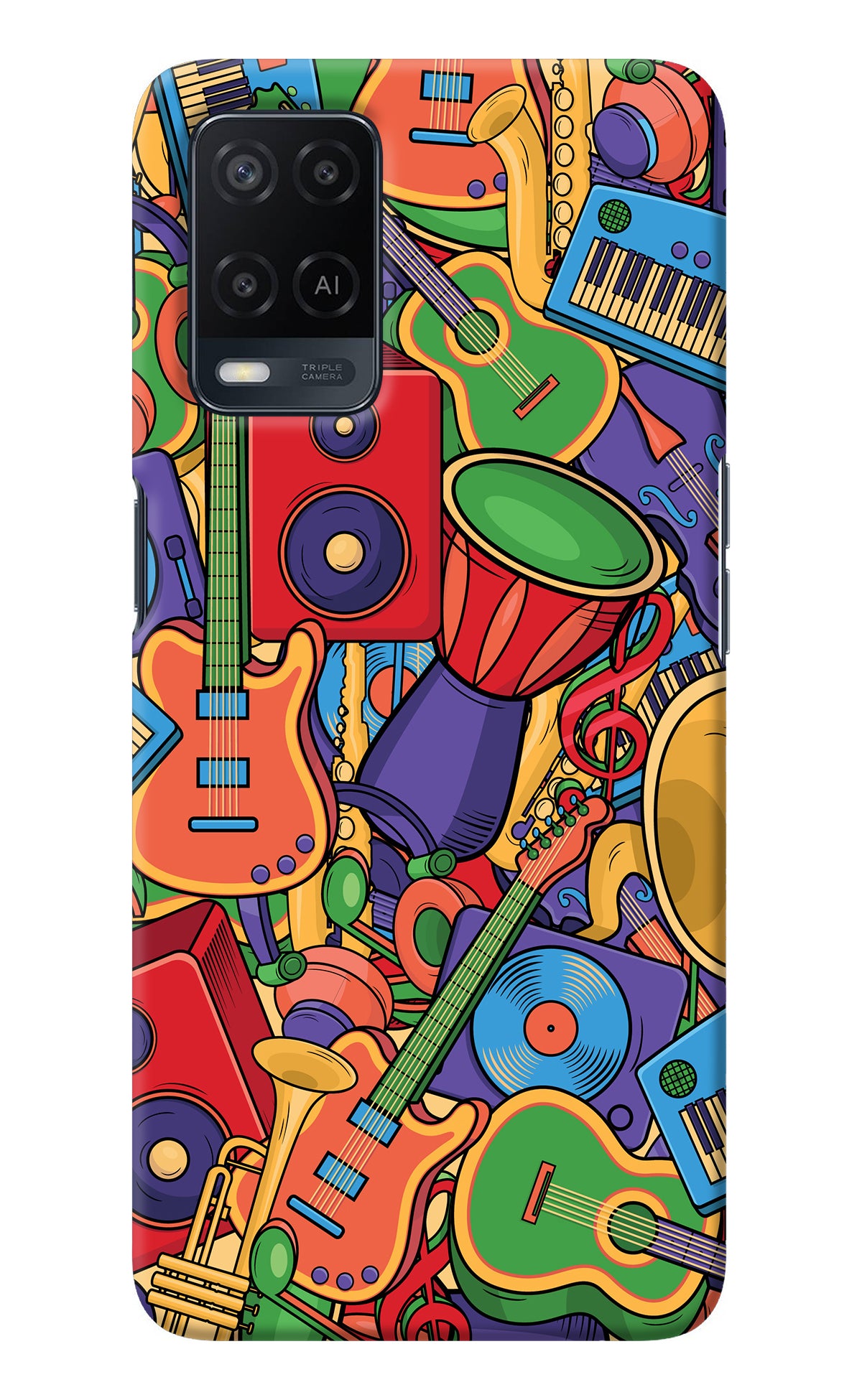 Music Instrument Doodle Oppo A54 Back Cover