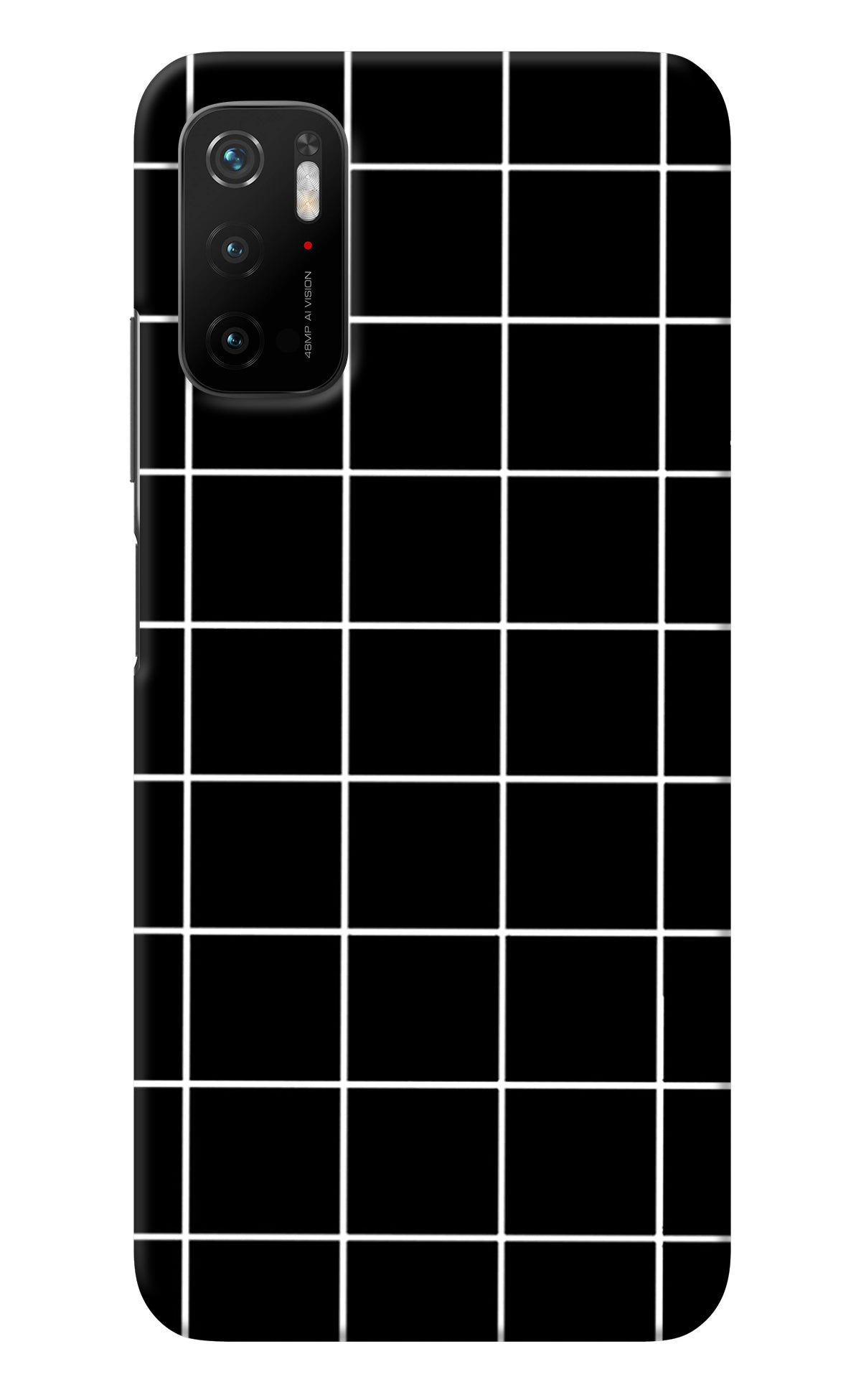 White Grid Poco M3 Pro 5G Back Cover