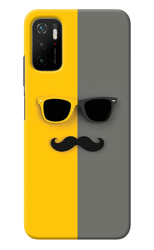 Sunglasses with Mustache Poco M3 Pro 5G Back Cover