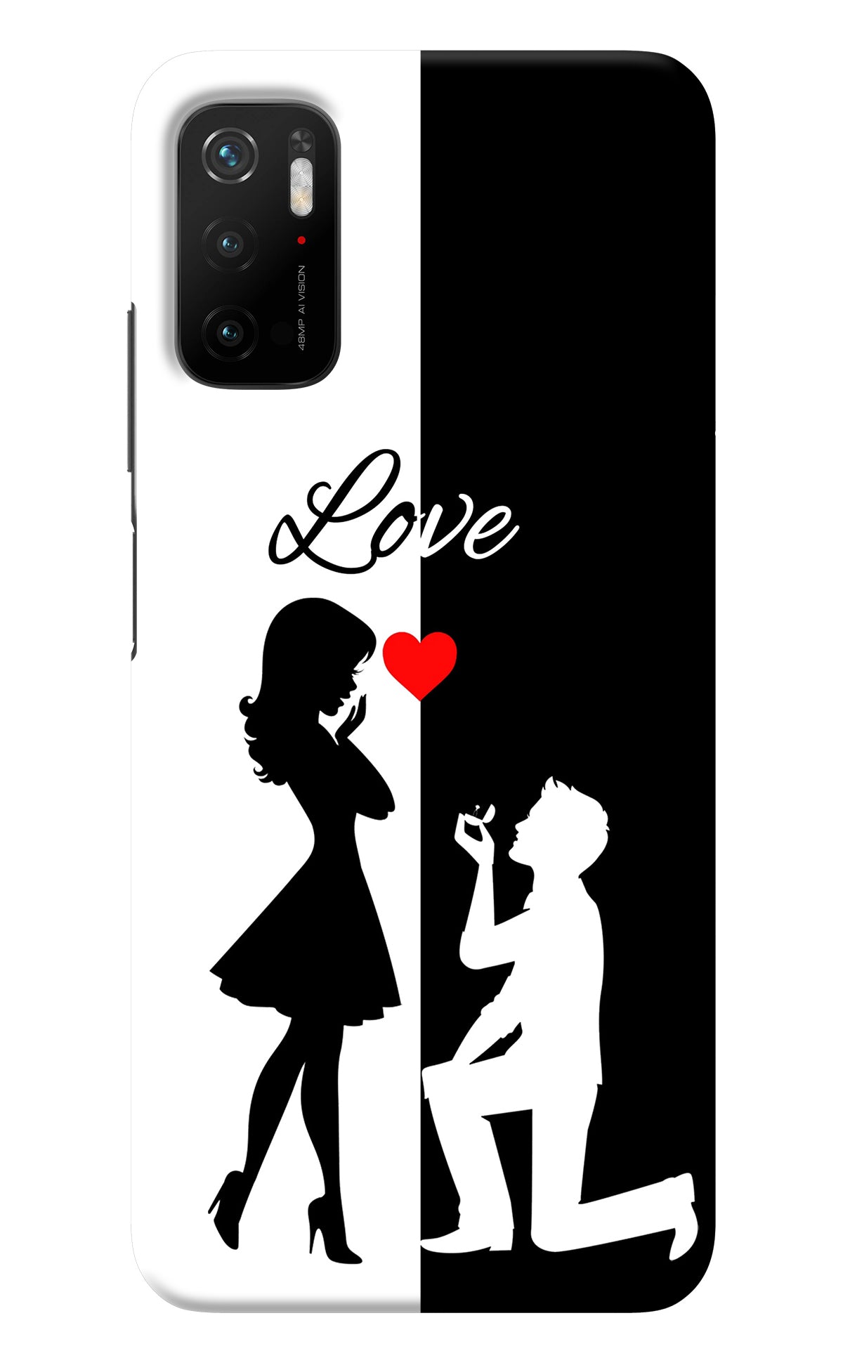 Love Propose Black And White Poco M3 Pro 5G Back Cover