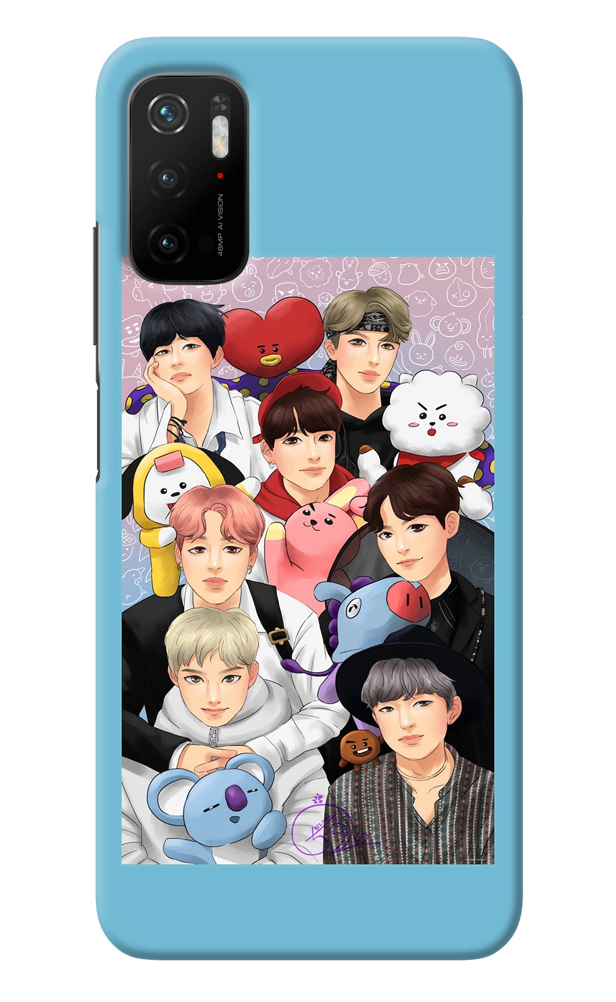 BTS with animals Poco M3 Pro 5G Back Cover