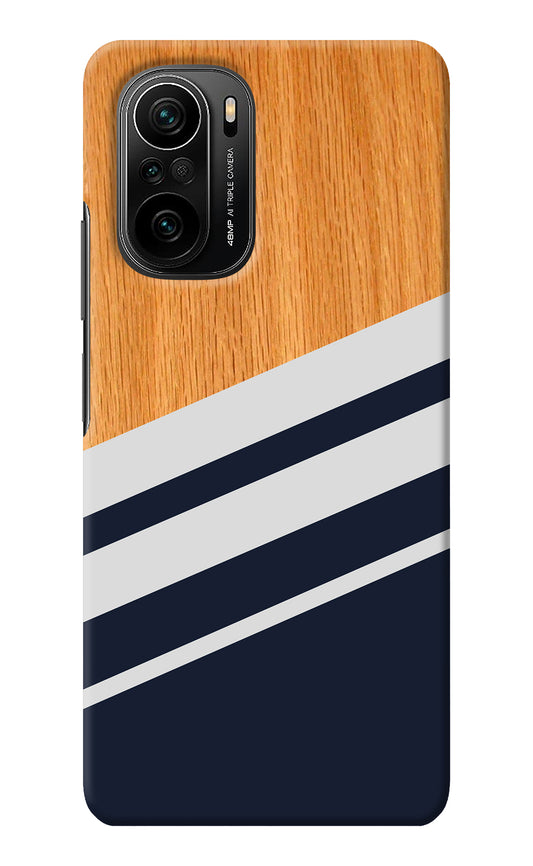 Blue and white wooden Mi 11X/11X Pro Back Cover