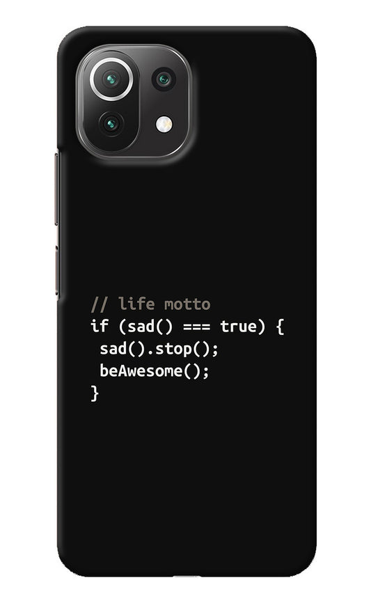 Life Motto Code Mi 11 Lite Back Cover