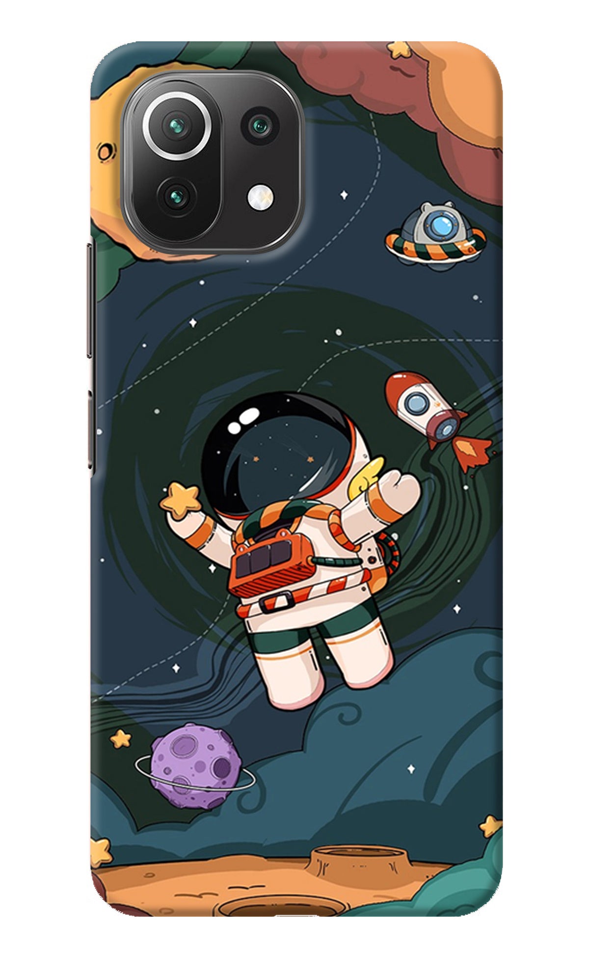 Cartoon Astronaut Mi 11 Lite Back Cover