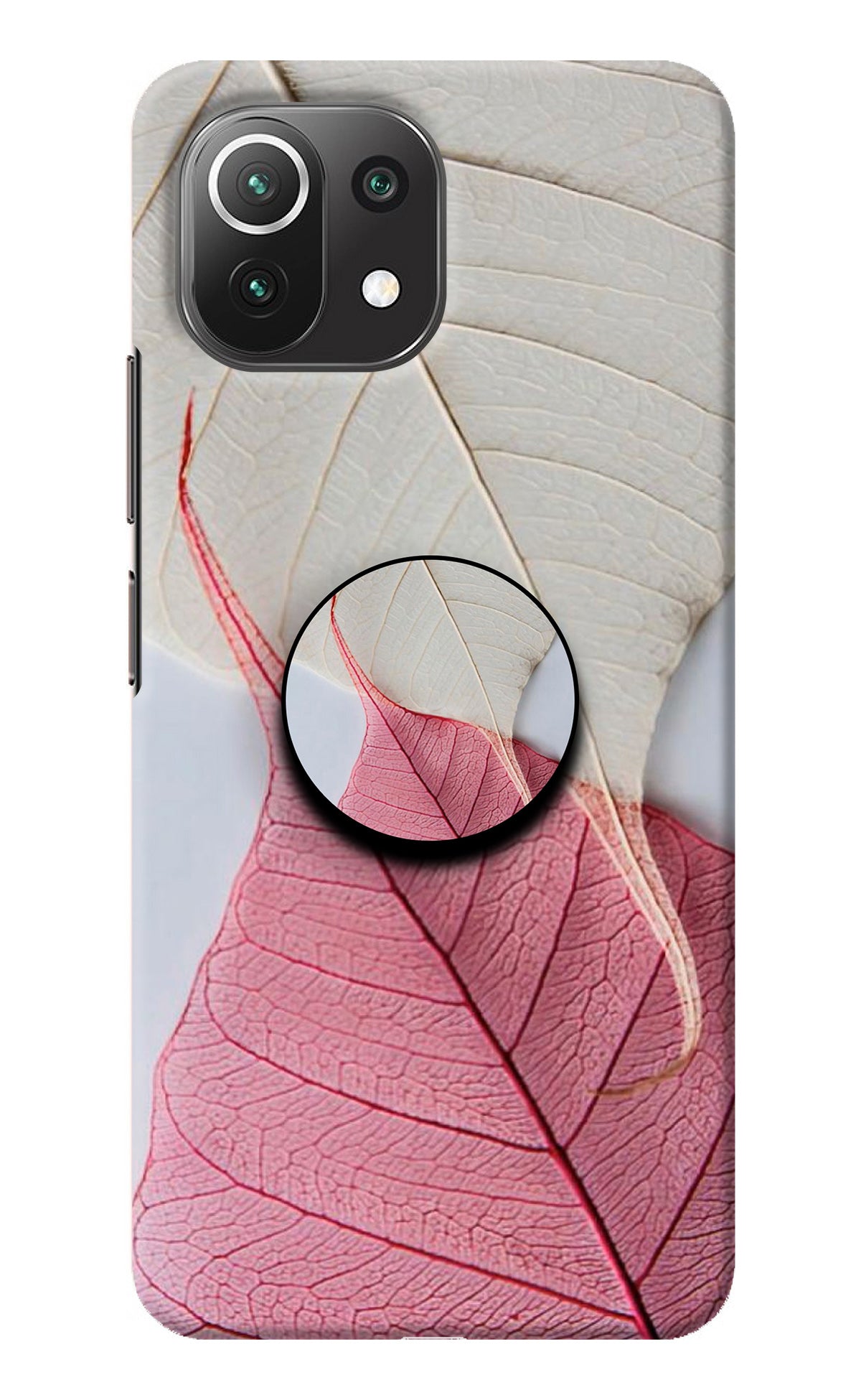 White Pink Leaf Mi 11 Lite Pop Case