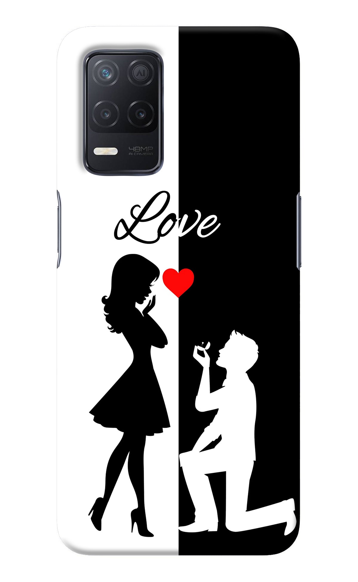 Love Propose Black And White Realme 8 5G/8s 5G Back Cover