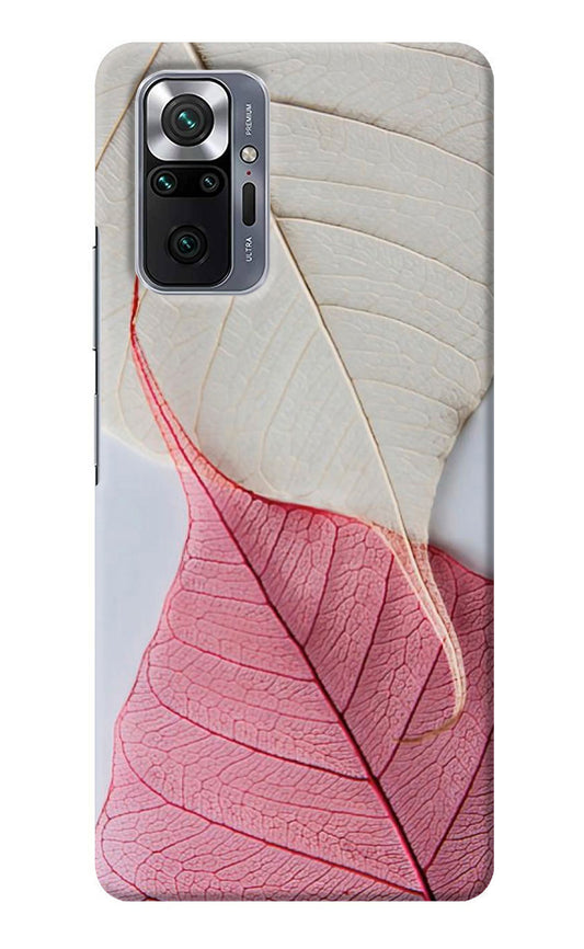 White Pink Leaf Redmi Note 10 Pro Max Back Cover