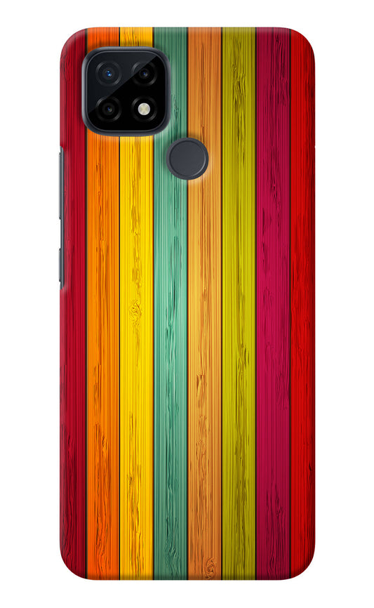 Multicolor Wooden Realme C21 Back Cover
