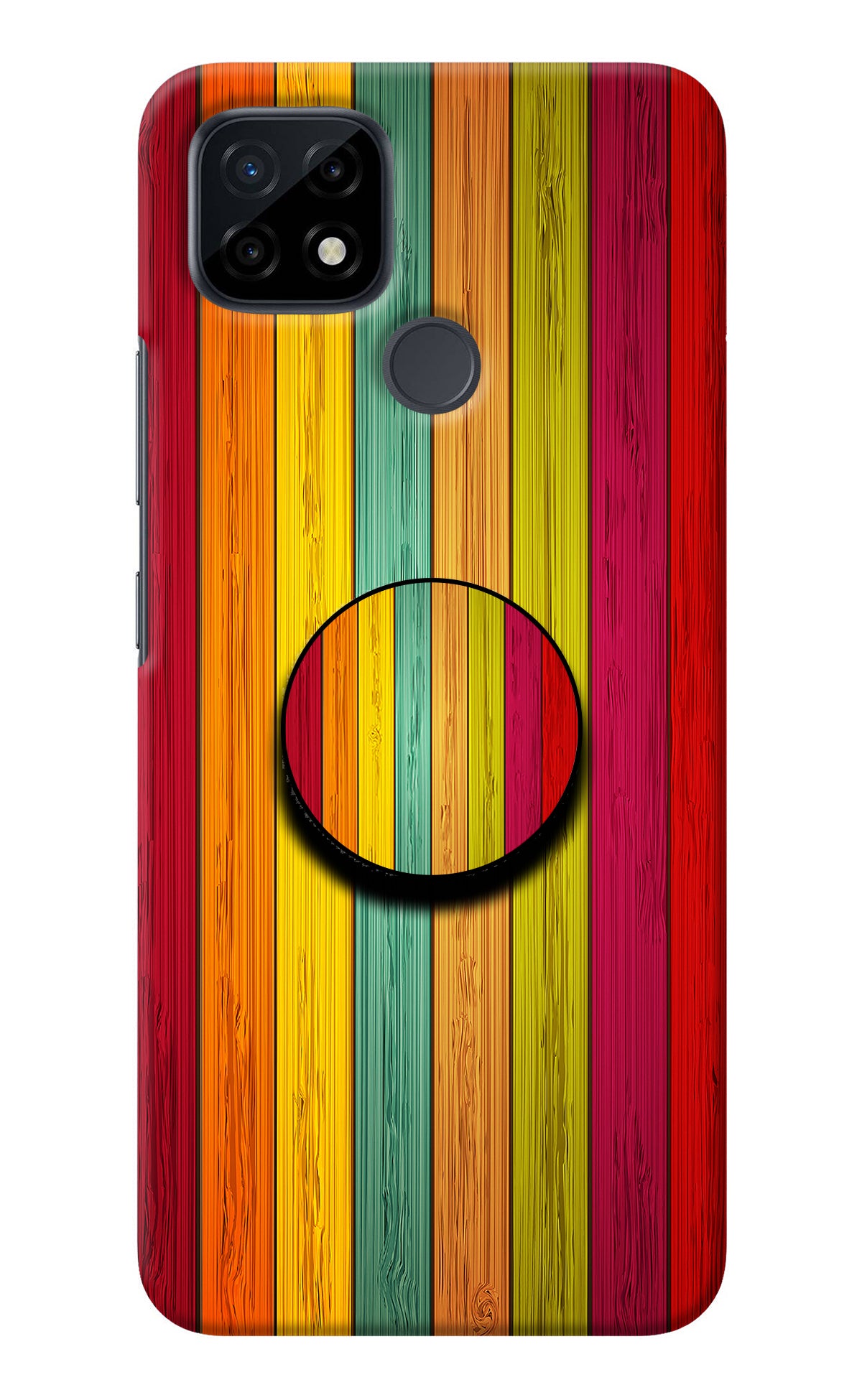 Multicolor Wooden Realme C21 Pop Case