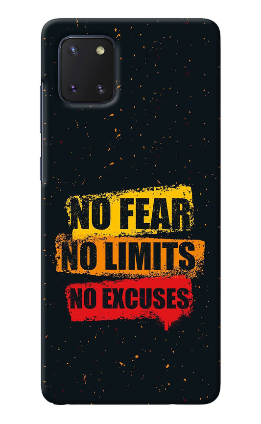 No Fear No Limits No Excuse Samsung Note 10 Lite Back Cover