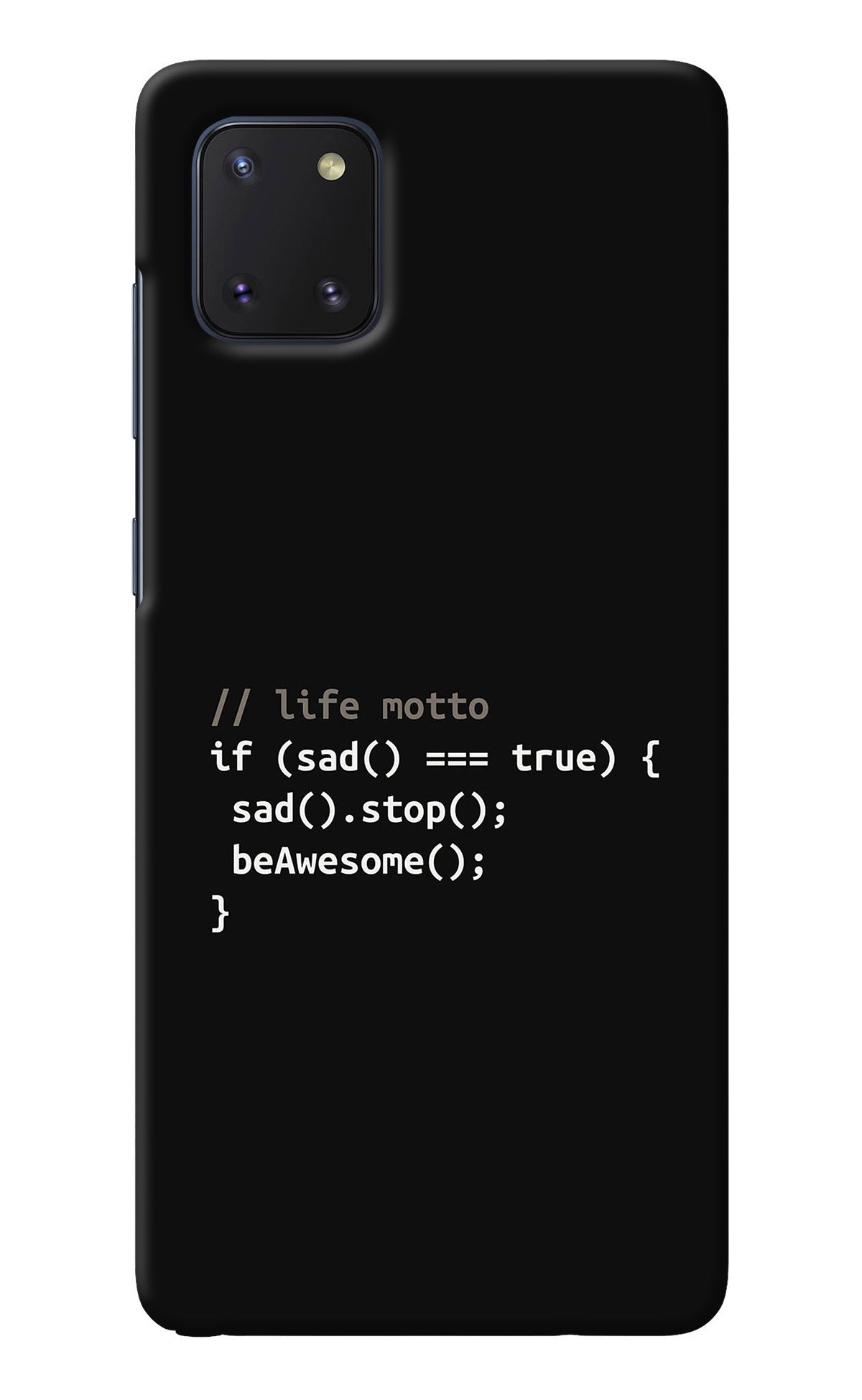 Life Motto Code Samsung Note 10 Lite Back Cover