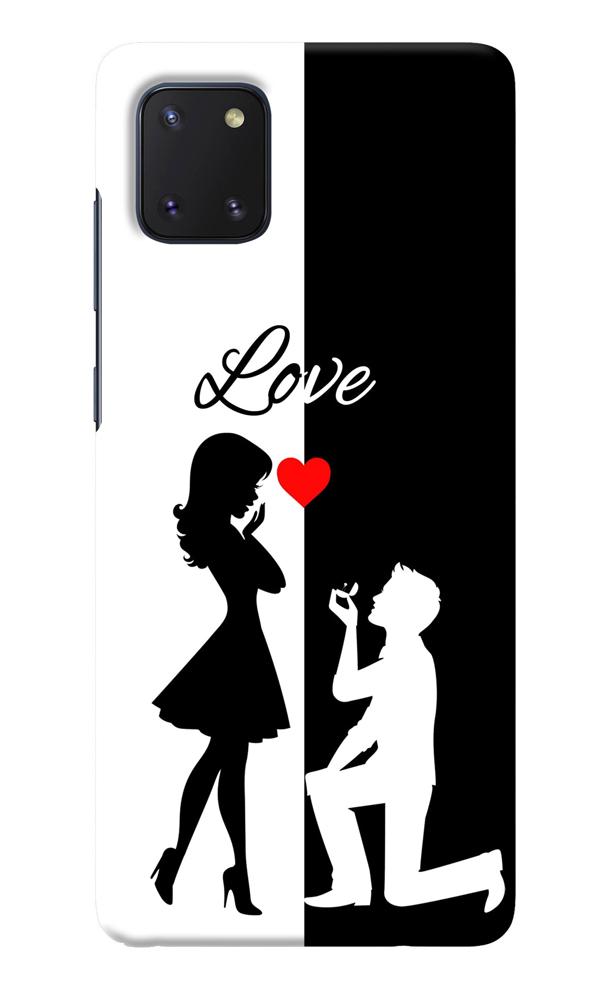 Love Propose Black And White Samsung Note 10 Lite Back Cover
