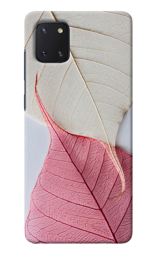 White Pink Leaf Samsung Note 10 Lite Back Cover