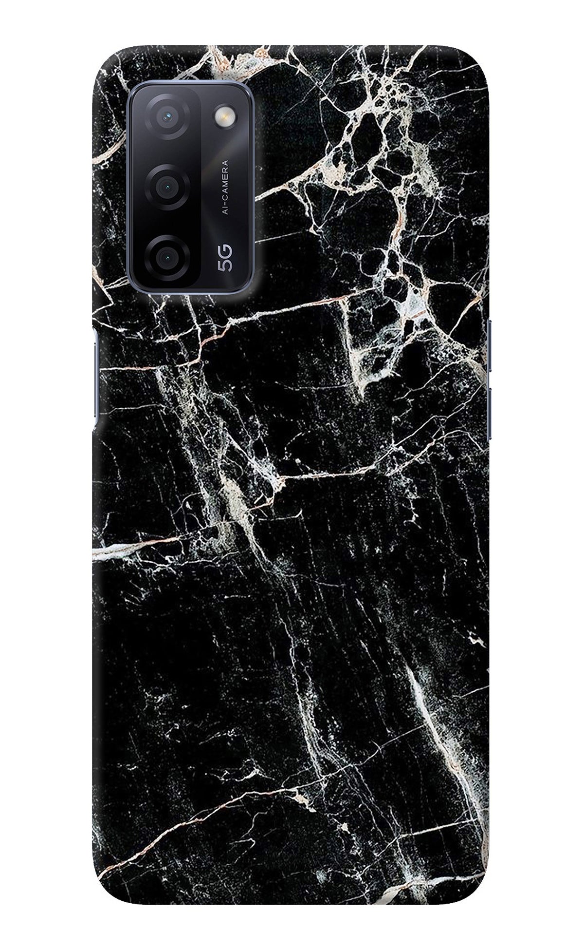 Black Marble Texture Oppo A53s 5G Back Cover