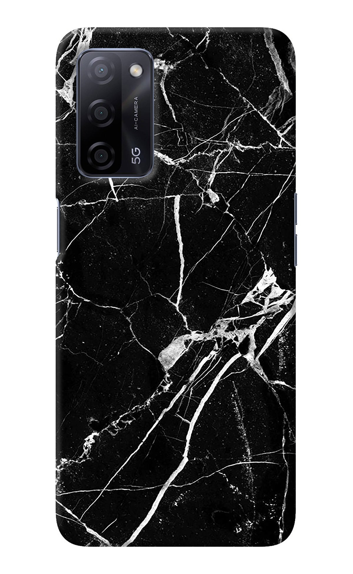 Black Marble Pattern Oppo A53s 5G Back Cover