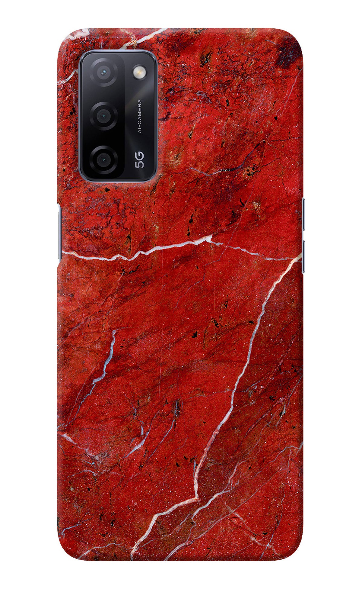 Red Marble Design Oppo A53s 5G Back Cover