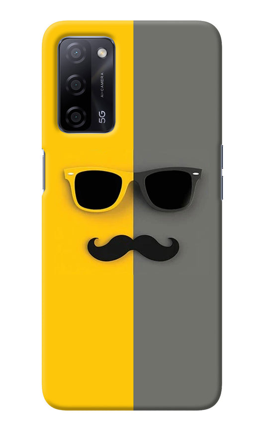 Sunglasses with Mustache Oppo A53s 5G Back Cover