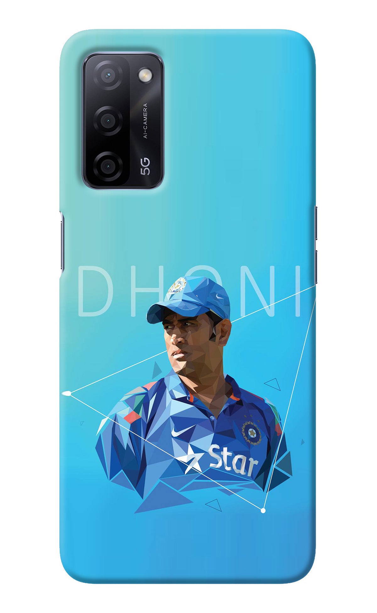 Dhoni Artwork Oppo A53s 5G Back Cover