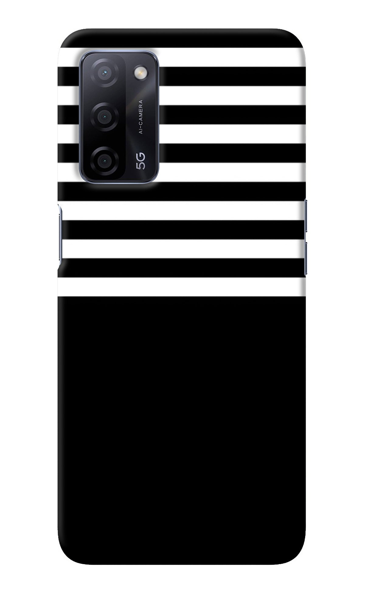 Black and White Print Oppo A53s 5G Back Cover