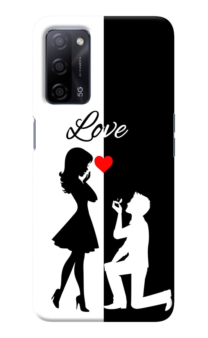 Love Propose Black And White Oppo A53s 5G Back Cover