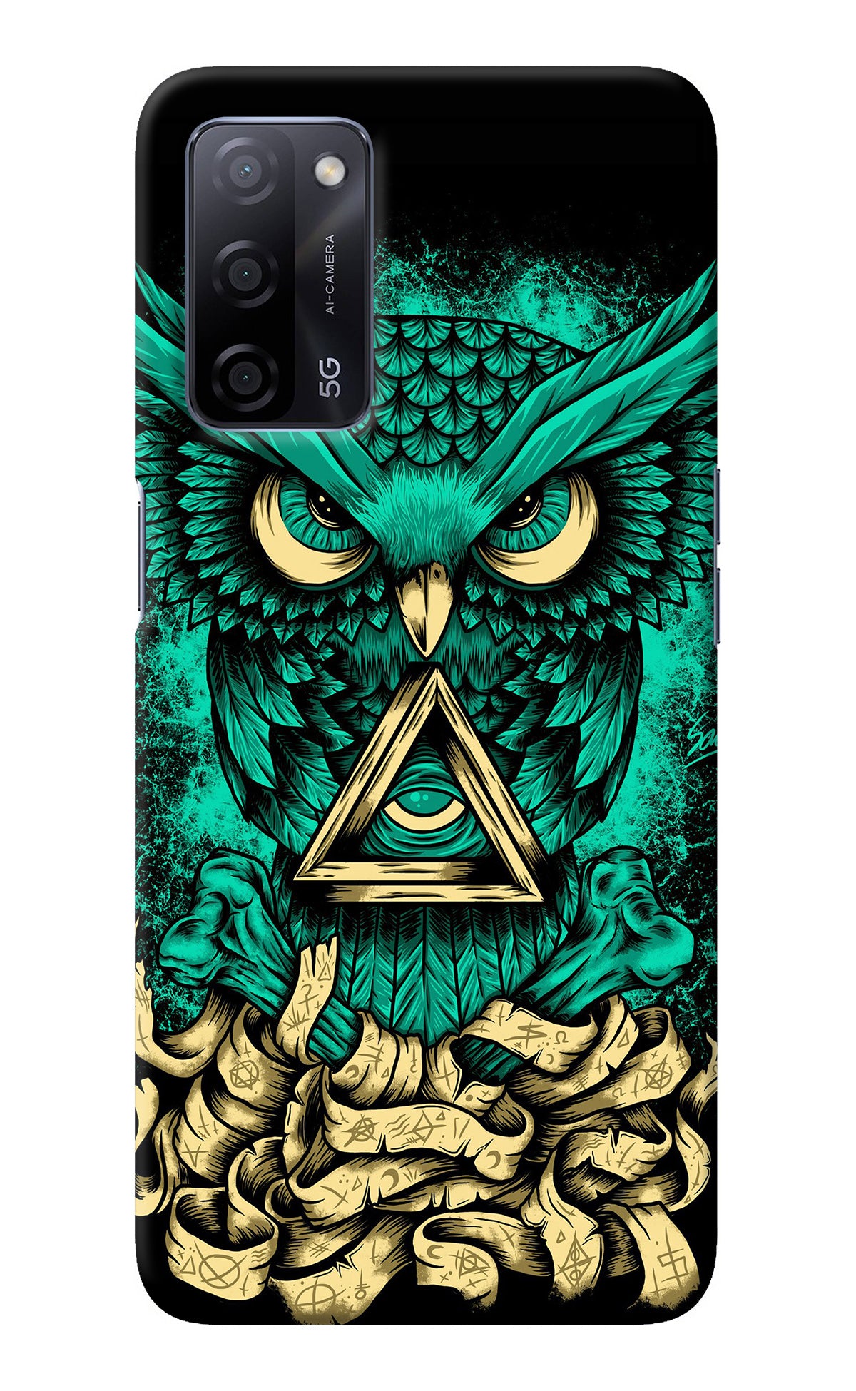 Green Owl Oppo A53s 5G Back Cover