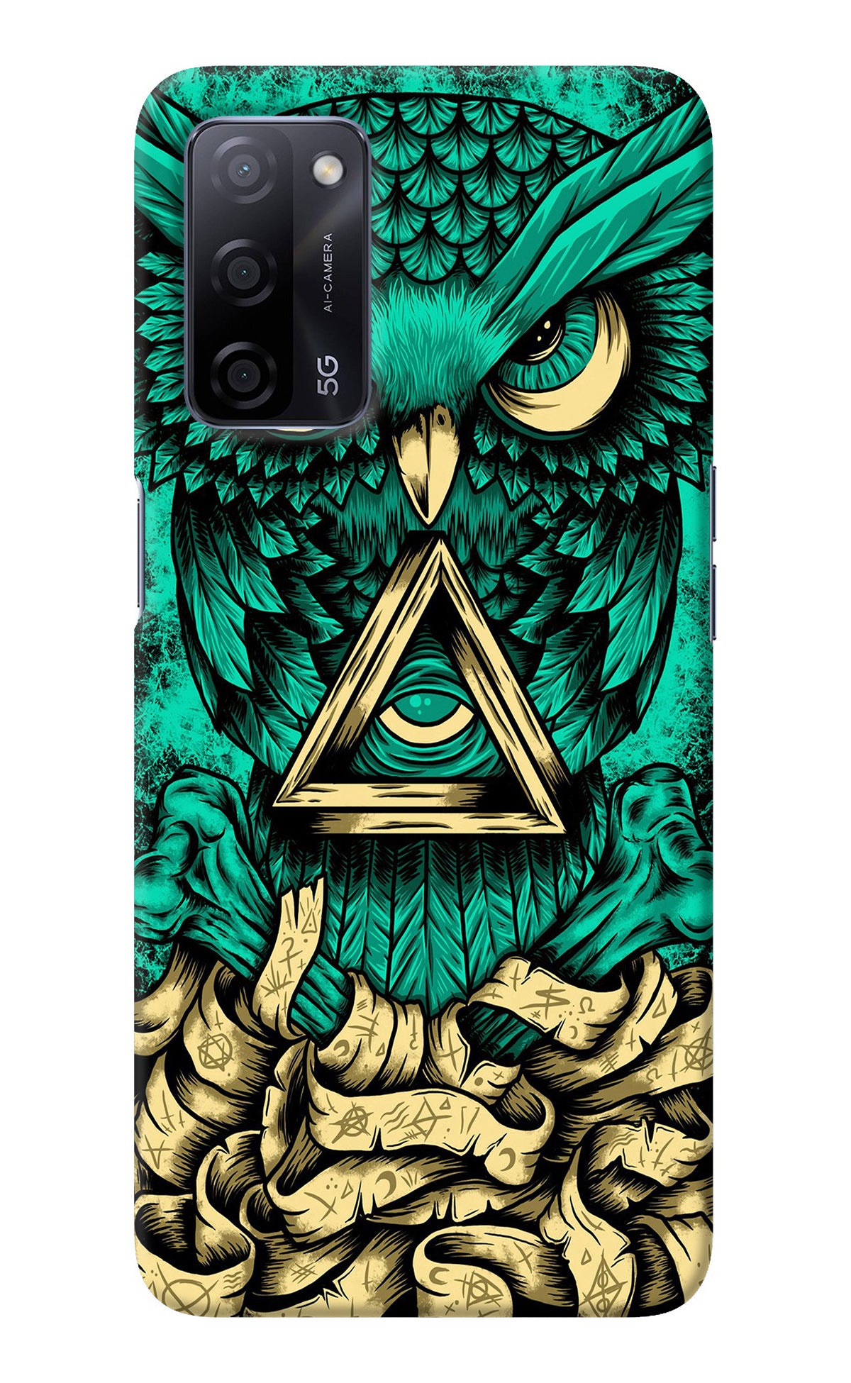 Green Owl Oppo A53s 5G Back Cover