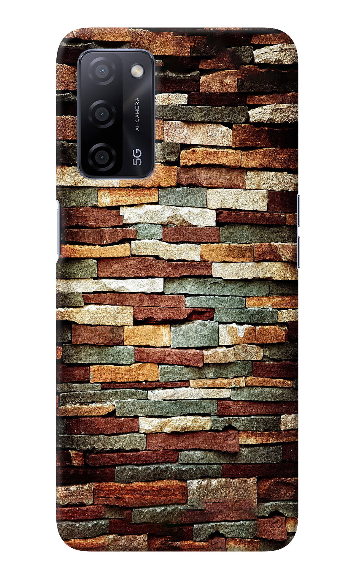 Bricks Pattern Oppo A53s 5G Back Cover