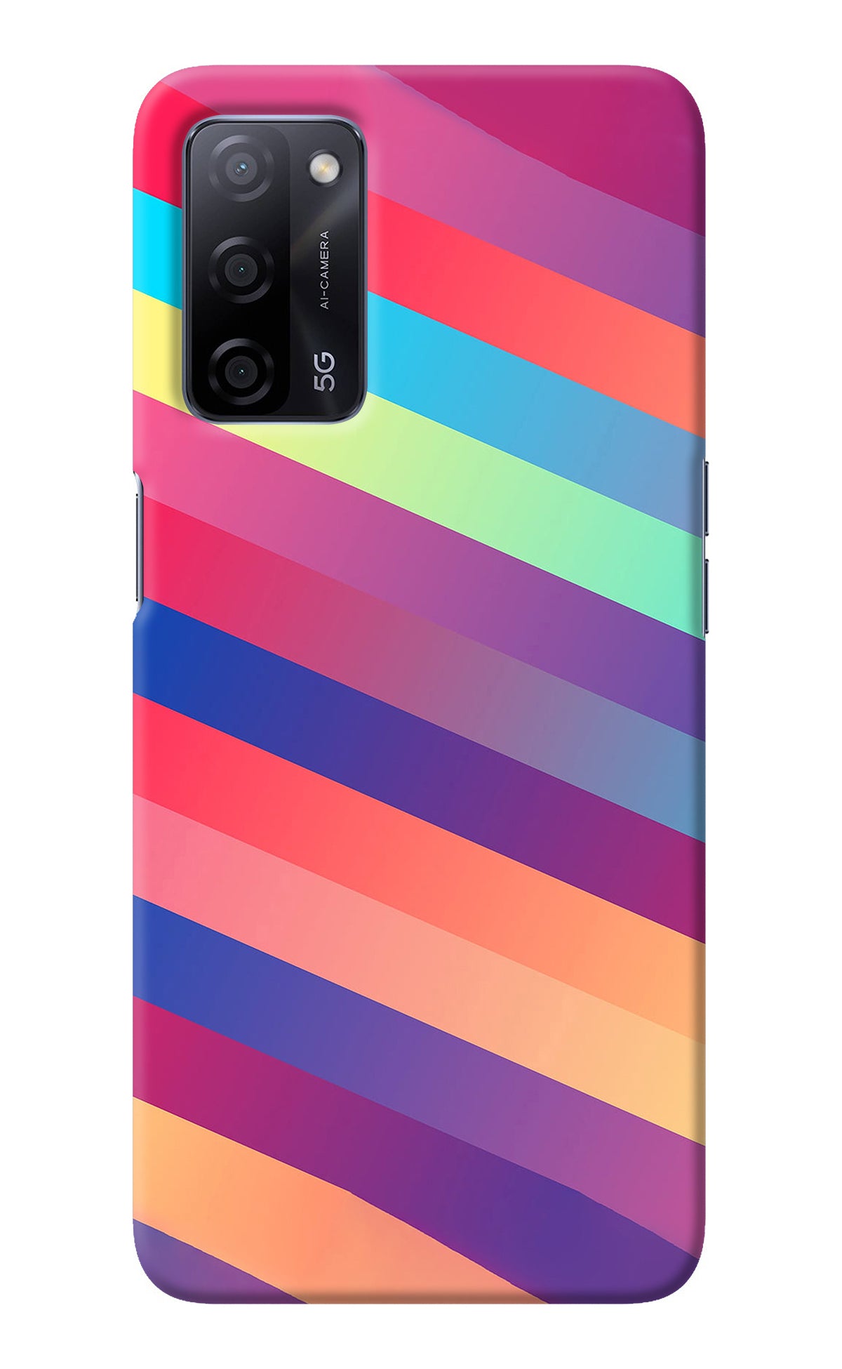 Stripes color Oppo A53s 5G Back Cover