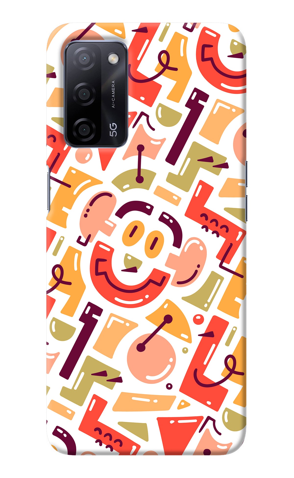 Doodle Pattern Oppo A53s 5G Back Cover