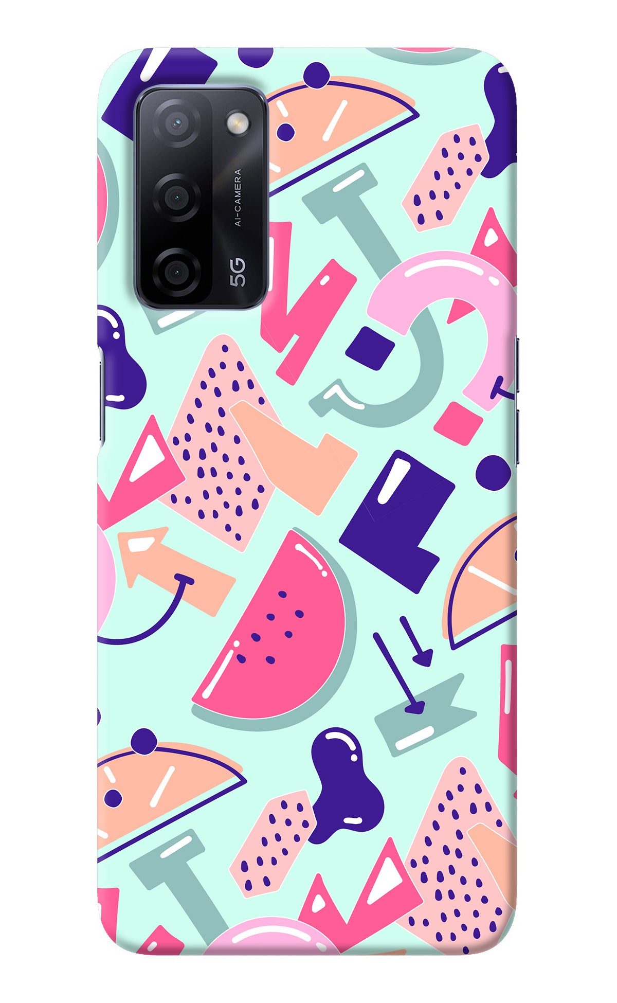 Doodle Pattern Oppo A53s 5G Back Cover