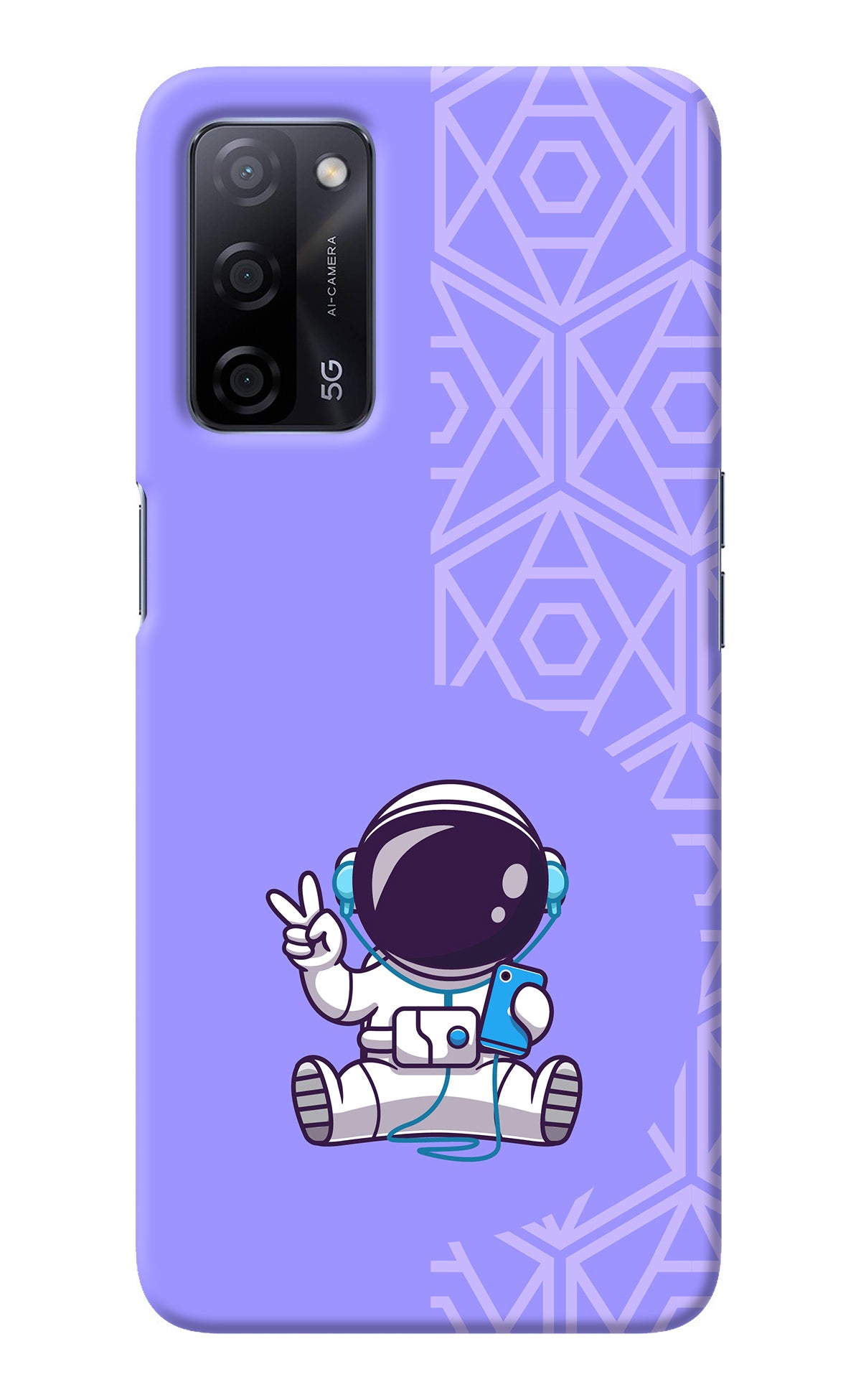 Cute Astronaut Chilling Oppo A53s 5G Back Cover