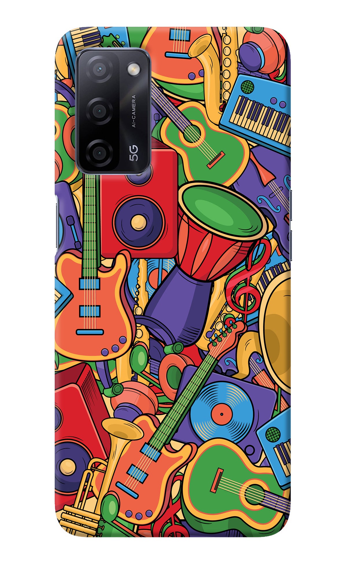 Music Instrument Doodle Oppo A53s 5G Back Cover