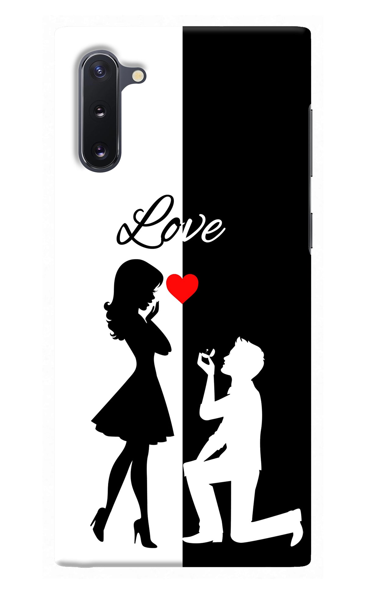 Love Propose Black And White Samsung Note 10 Back Cover