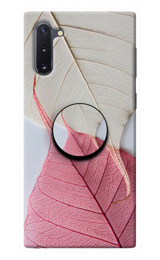 White Pink Leaf Samsung Note 10 Pop Case